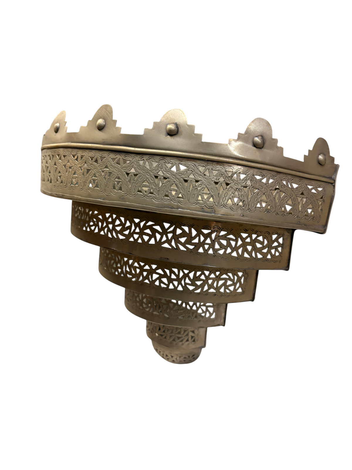 Brass and Silver Wall Sconce with Upside Down Cake Design