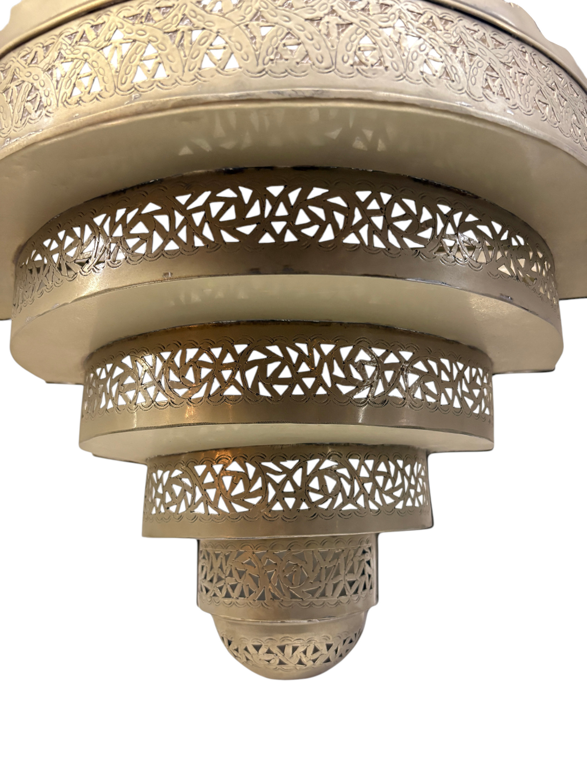 Brass and Silver Wall Sconce with Upside Down Cake Design