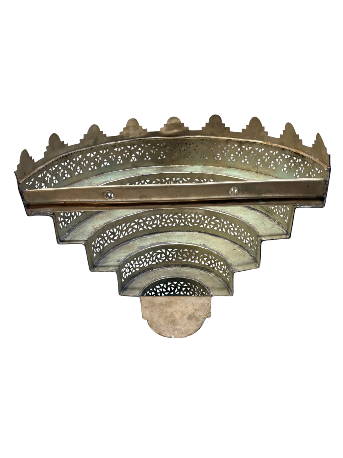 Brass and Silver Wall Sconce with Upside Down Cake Design