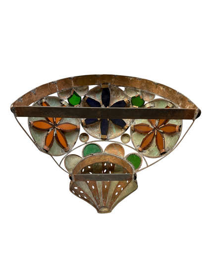 Silver-Plated Flower Basket Sconce