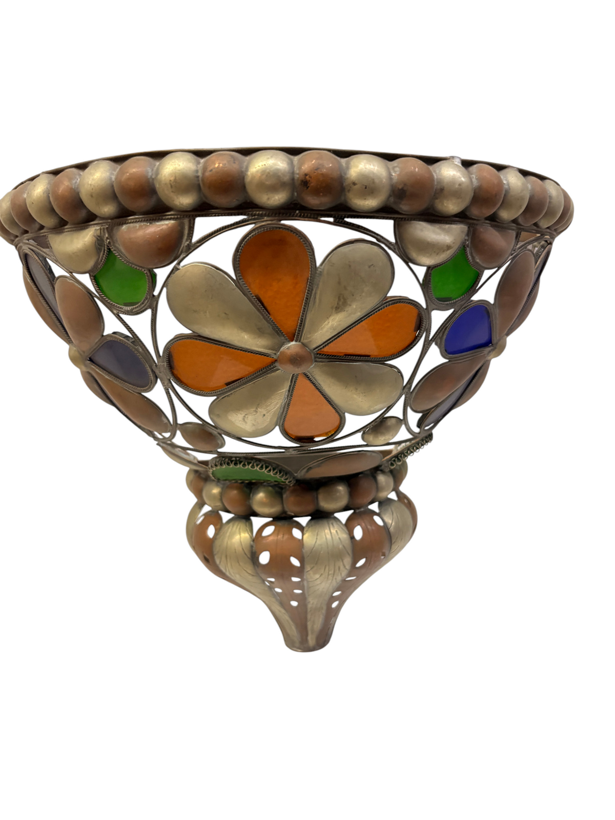 Silver-Plated Brass Flower Basket Sconce