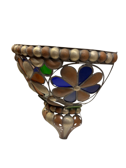 Silver-Plated Brass Flower Basket Sconce