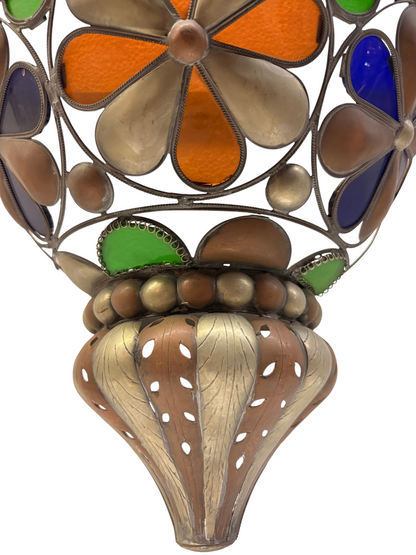 Silver-Plated Brass Flower Basket Sconce