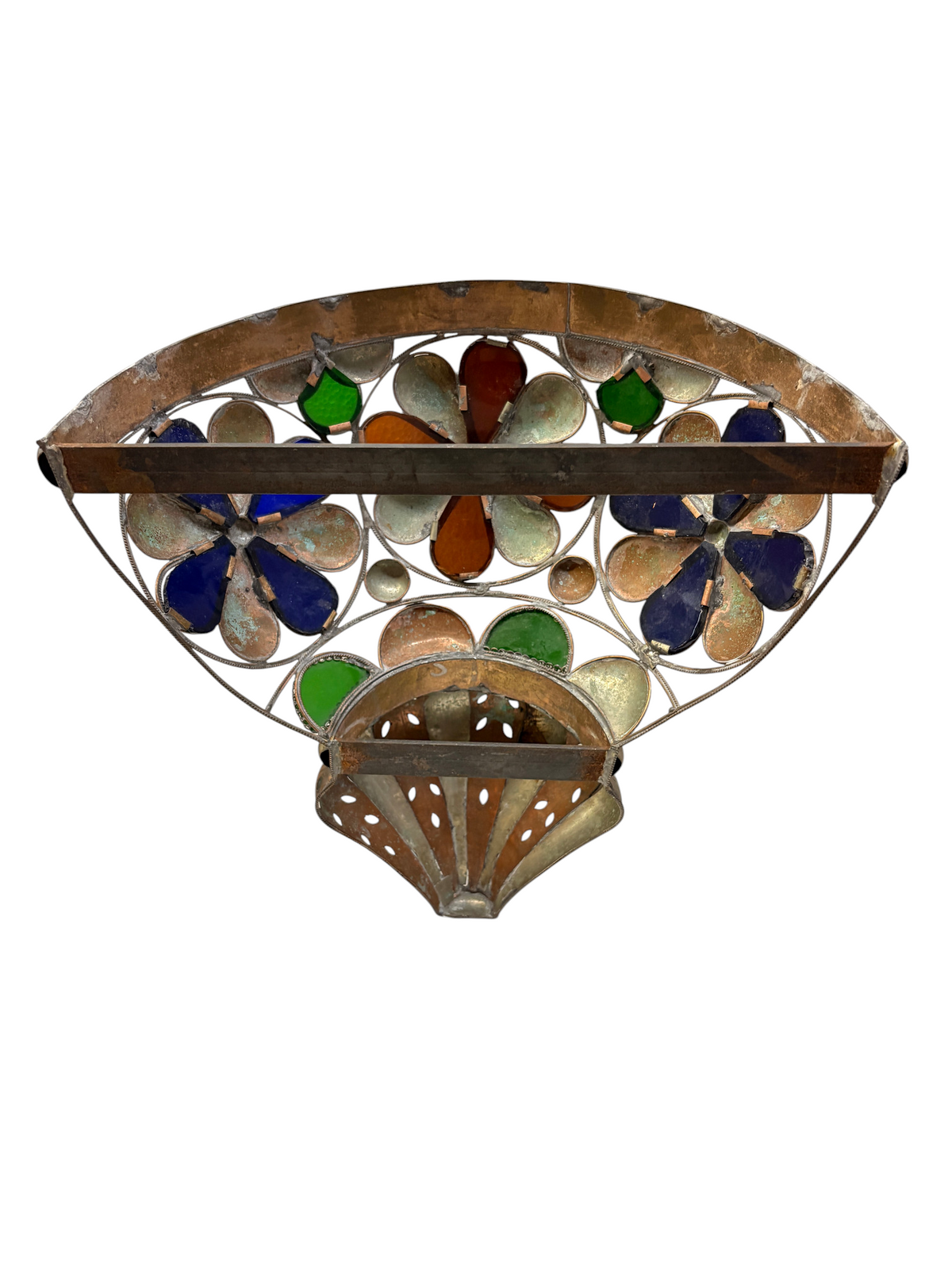 Silver-Plated Brass Flower Basket Sconce