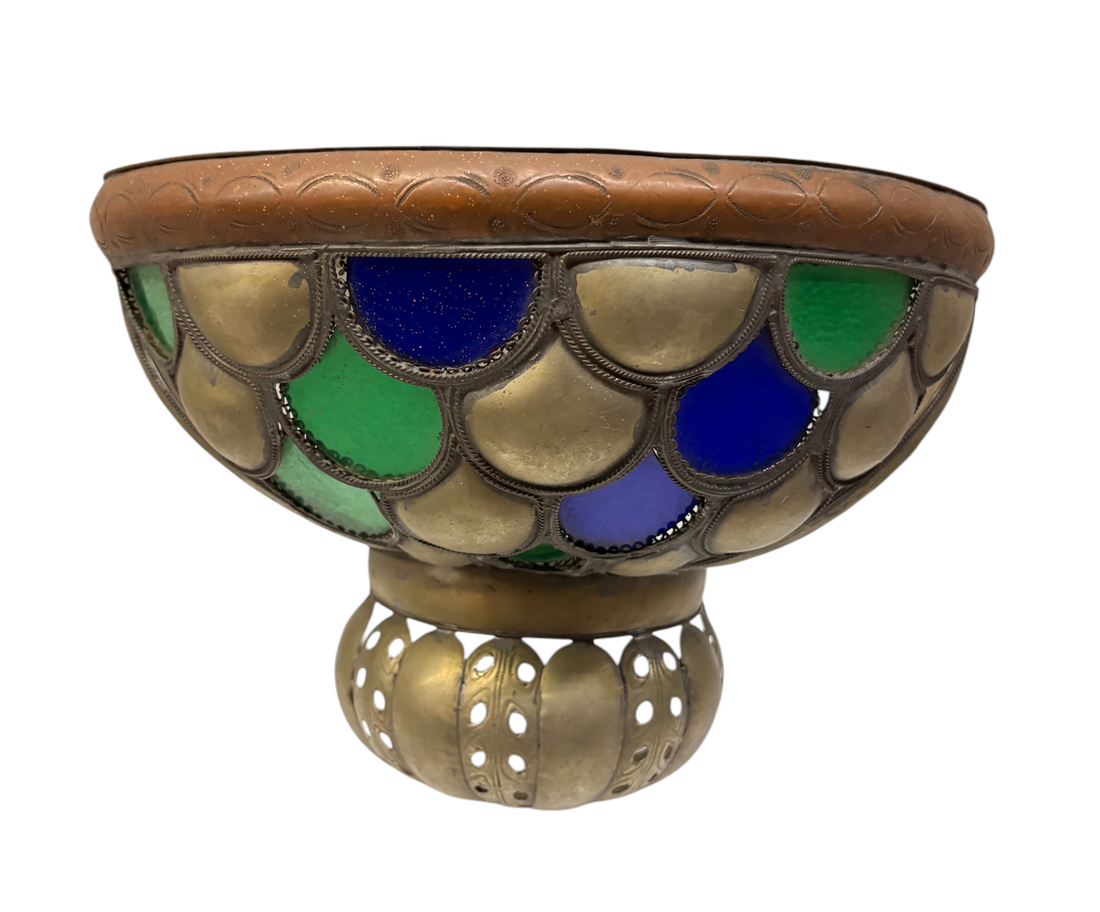Silver-Plated Brass Scalloped Basket Sconce