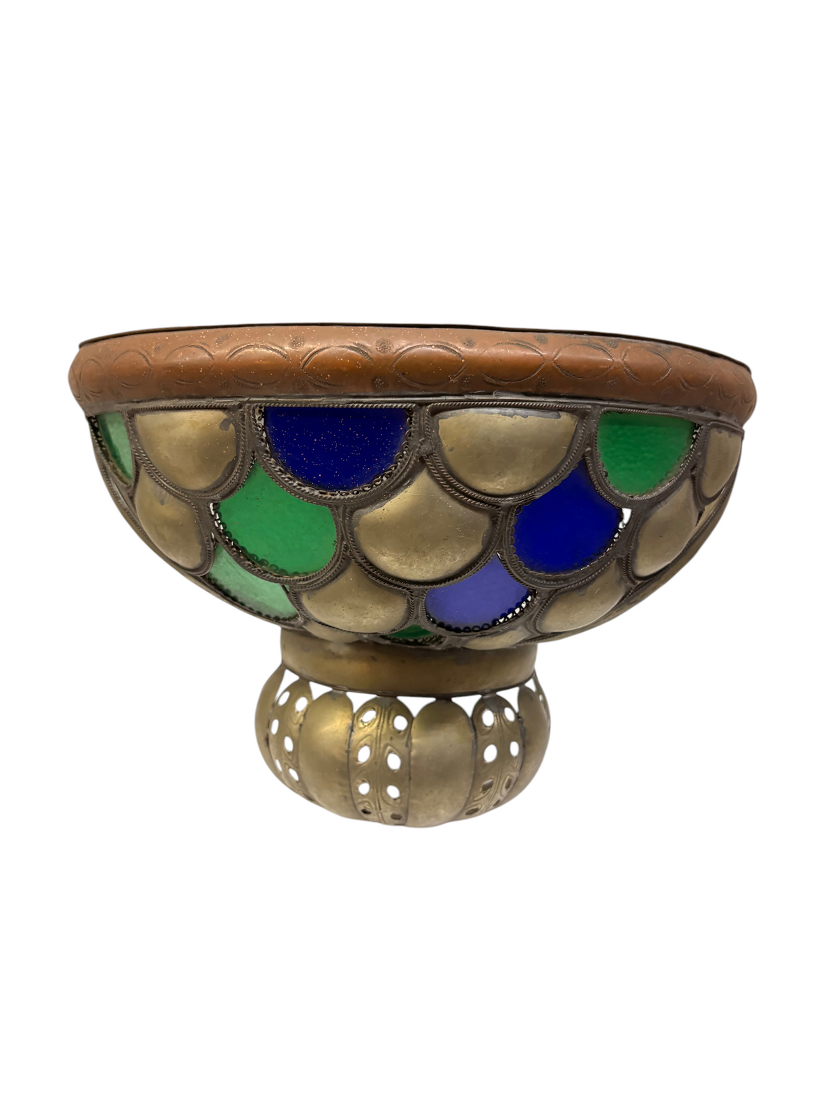 Silver-Plated Brass Scalloped Basket Sconce