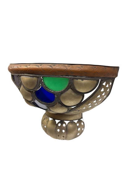 Silver-Plated Brass Scalloped Basket Sconce