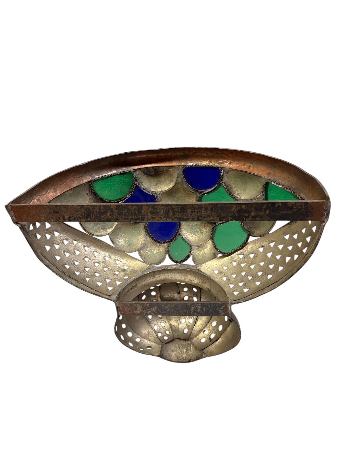 Silver-Plated Brass Scalloped Basket Sconce