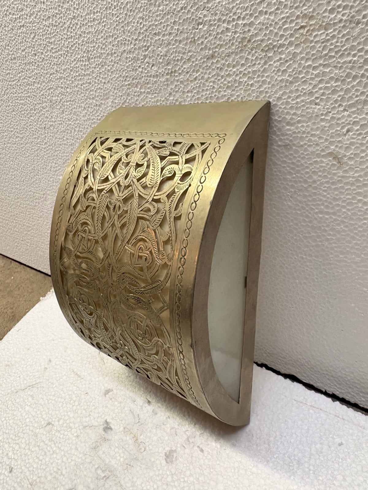 Half Moon Shaped Brass Wall Sconce
