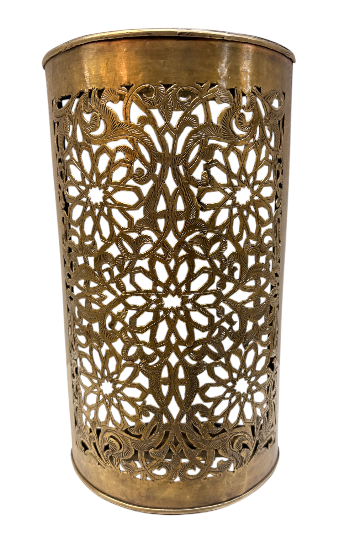 Brass Pierced Flower Cylinder Sconce