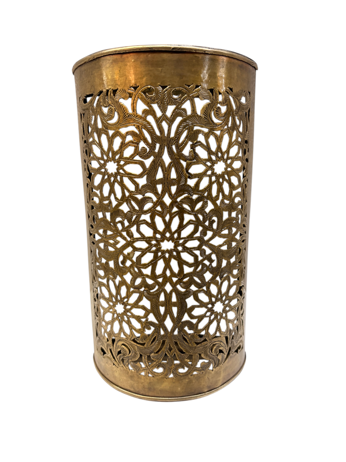 Brass Pierced Flower Cylinder Sconce
