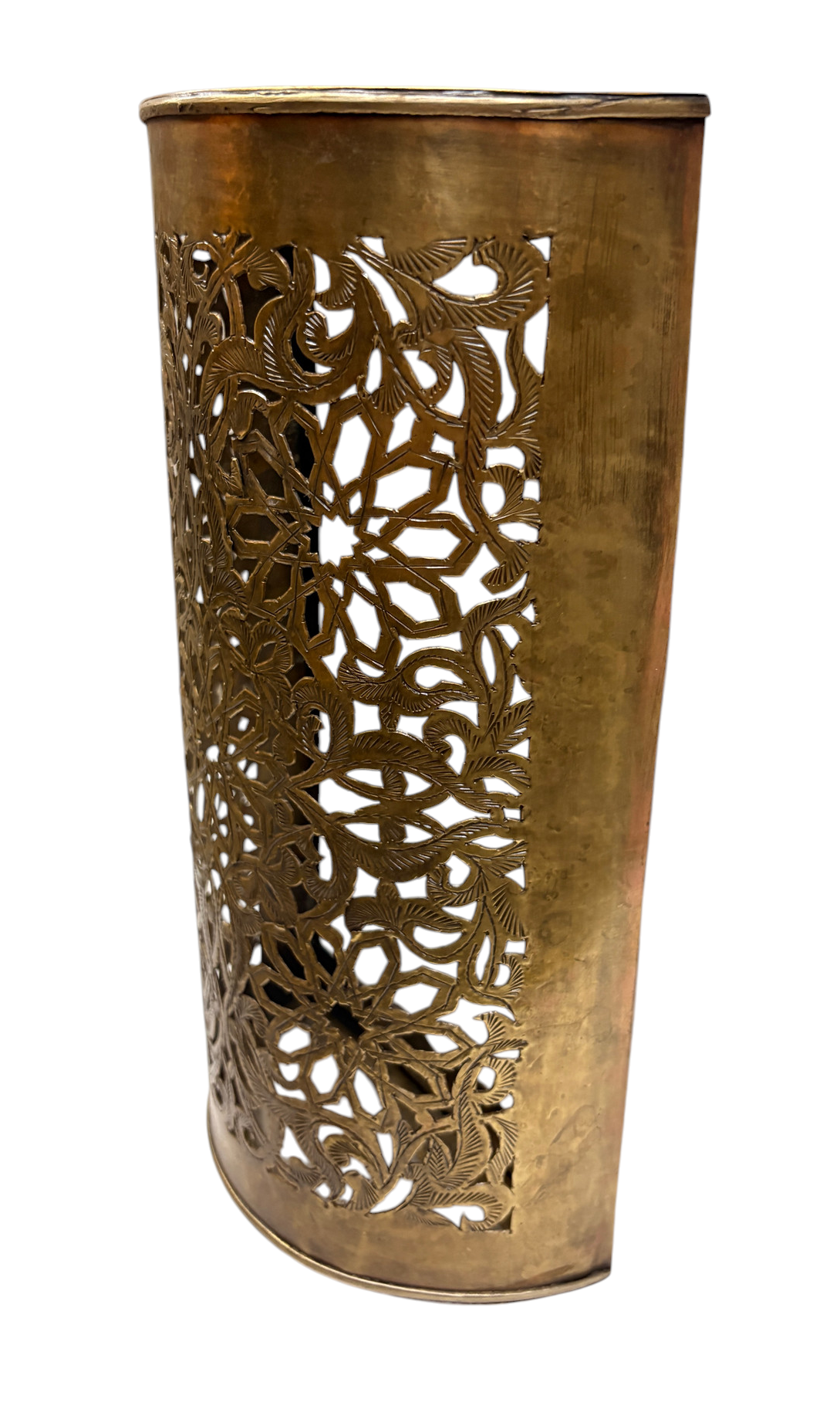 Brass Pierced Flower Cylinder Sconce