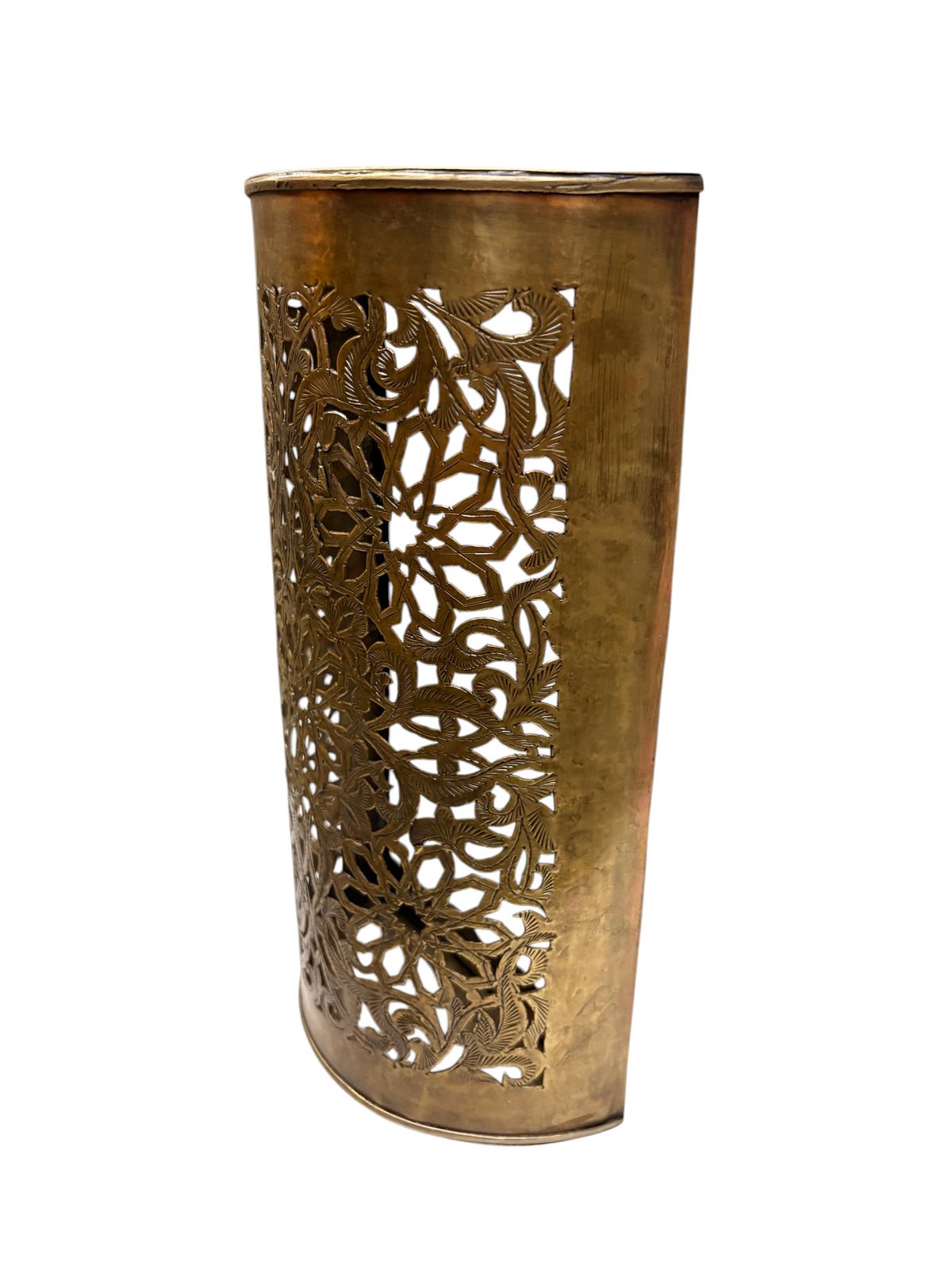 Brass Pierced Flower Cylinder Sconce