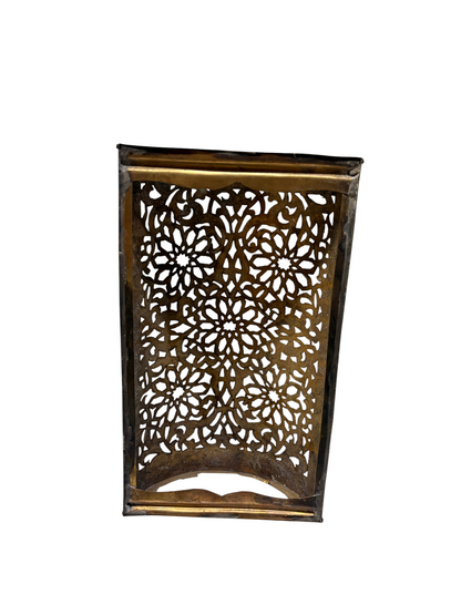 Brass Pierced Flower Cylinder Sconce