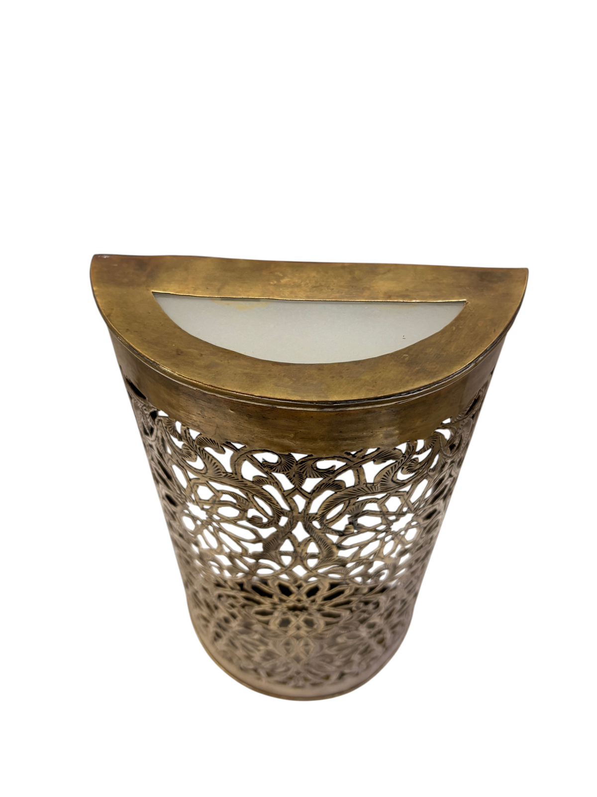 Brass Pierced Flower Cylinder Sconce