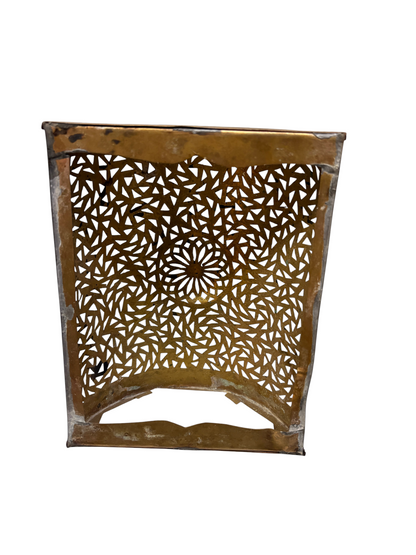 Brass Basketweave Cylinder Sconce