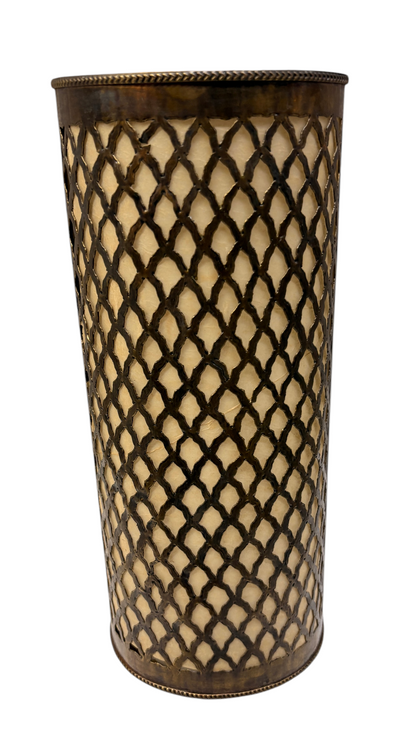 Brass Lattice Cylinder Sconce