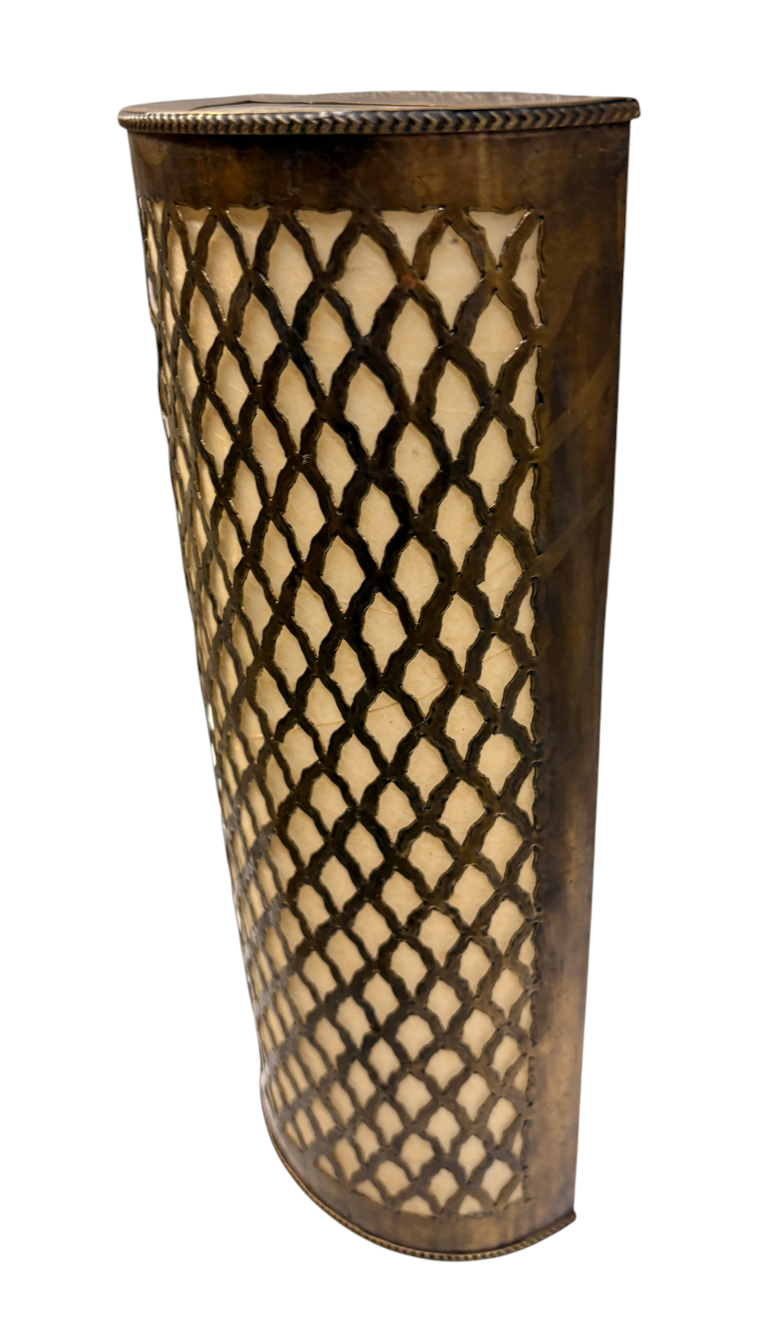 Brass Lattice Cylinder Sconce