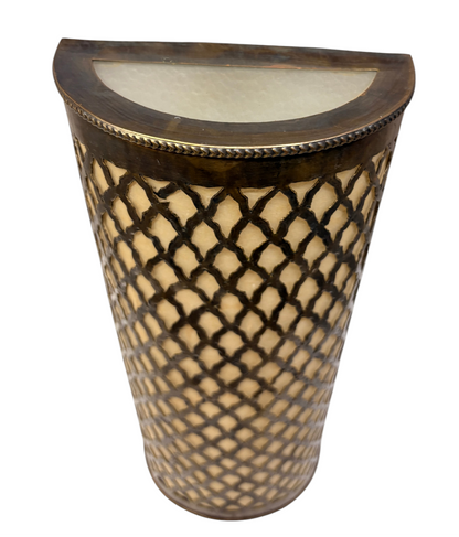 Brass Lattice Cylinder Sconce