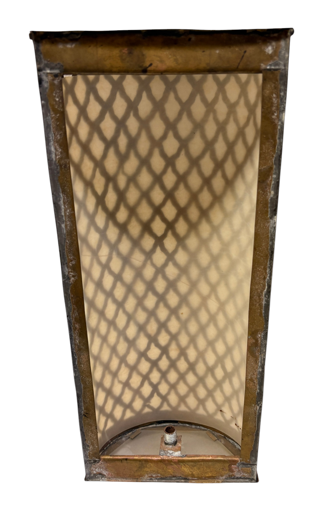 Brass Lattice Cylinder Sconce