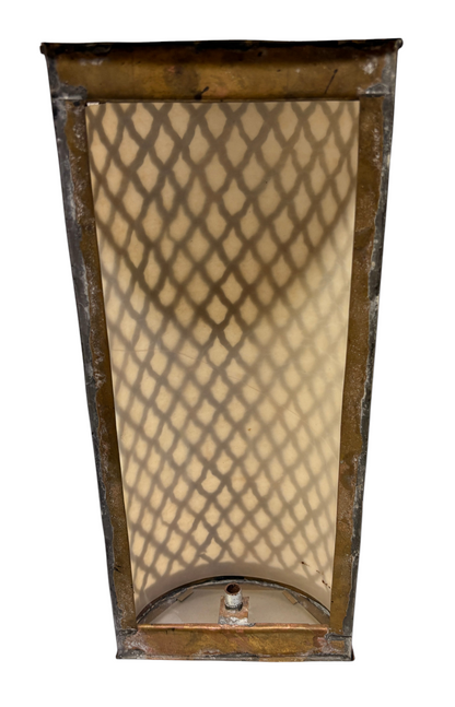 Brass Lattice Cylinder Sconce