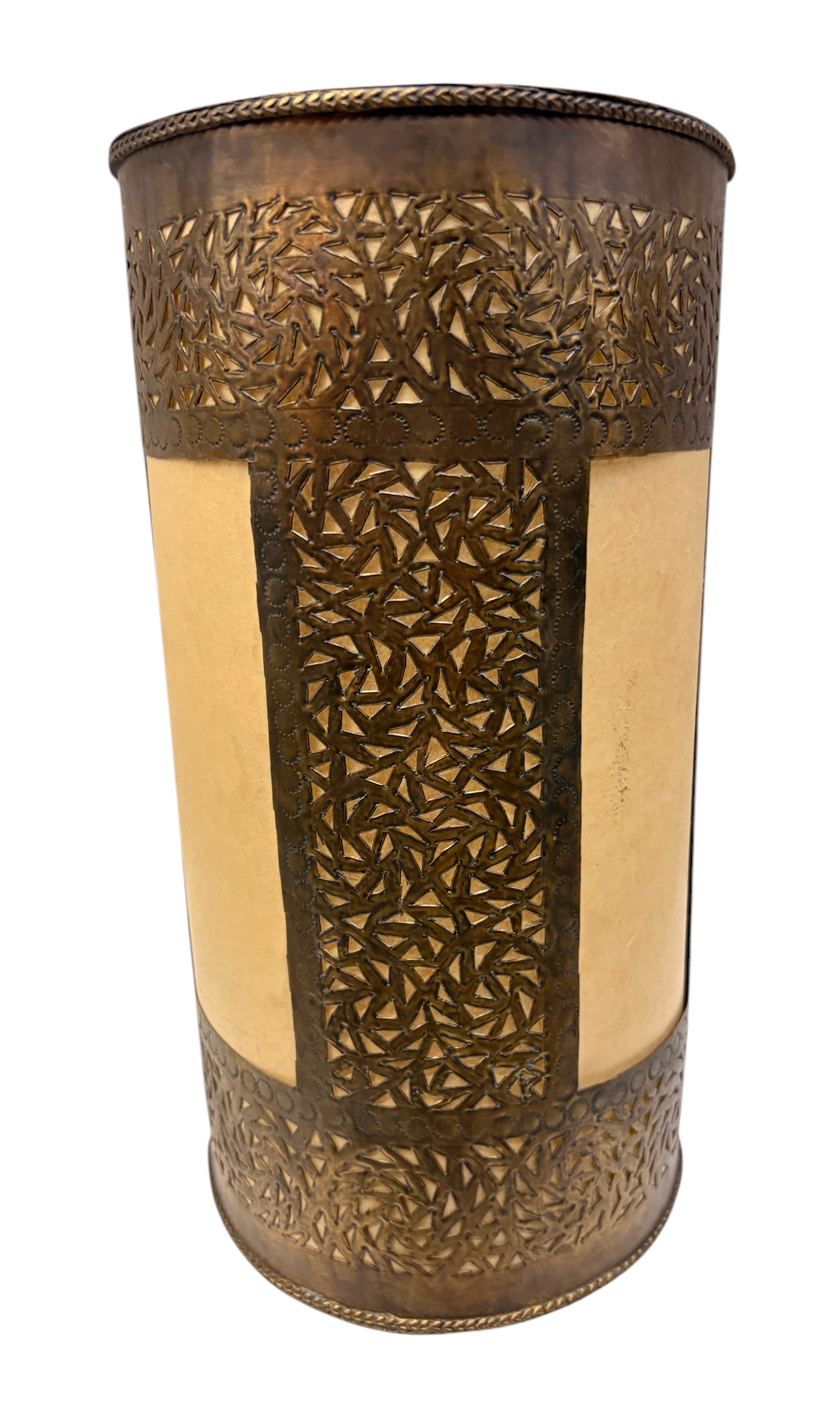 Brass Cylinder Sconce with Vertical Diffuser