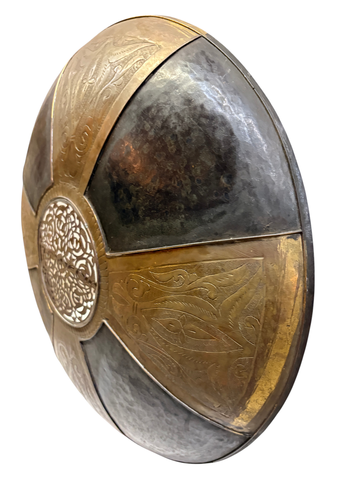 Round Shield Sconce with Pinwheel Medallion
