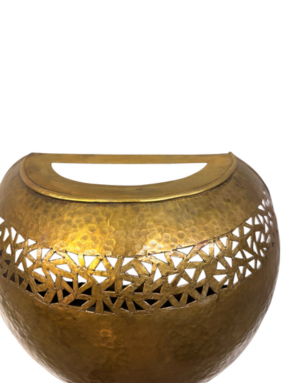 Flush Mount Half Moon Brass Wall Sconce