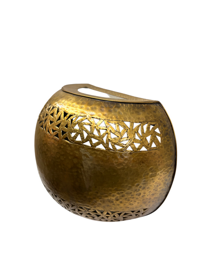 Flush Mount Half Moon Brass Wall Sconce