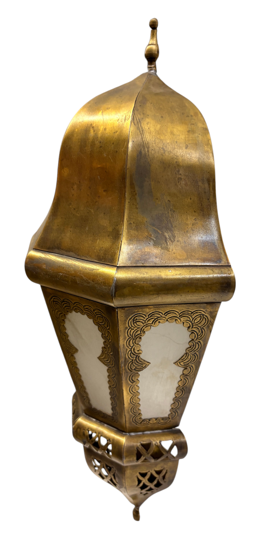 Brass Wall Sconce with Multi Color Glass