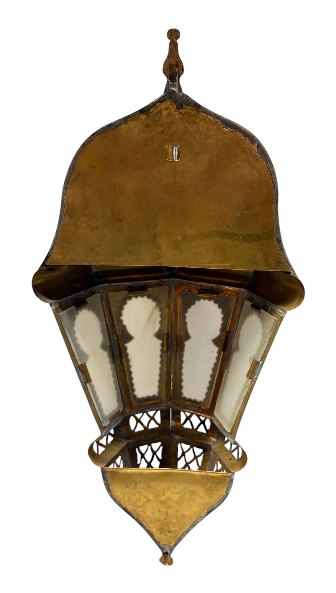 Brass Wall Sconce with Multi Color Glass
