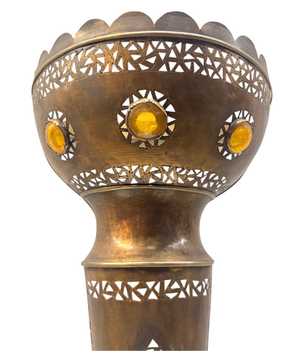 Tall Brass and Silver Wall Sconce