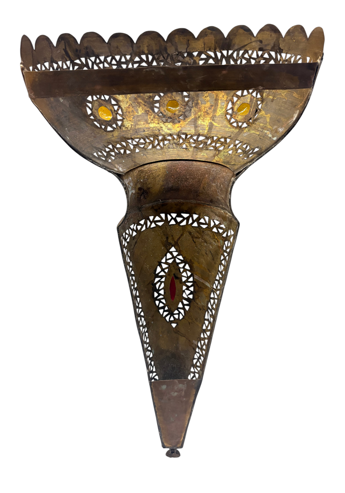 Tall Brass and Silver Wall Sconce