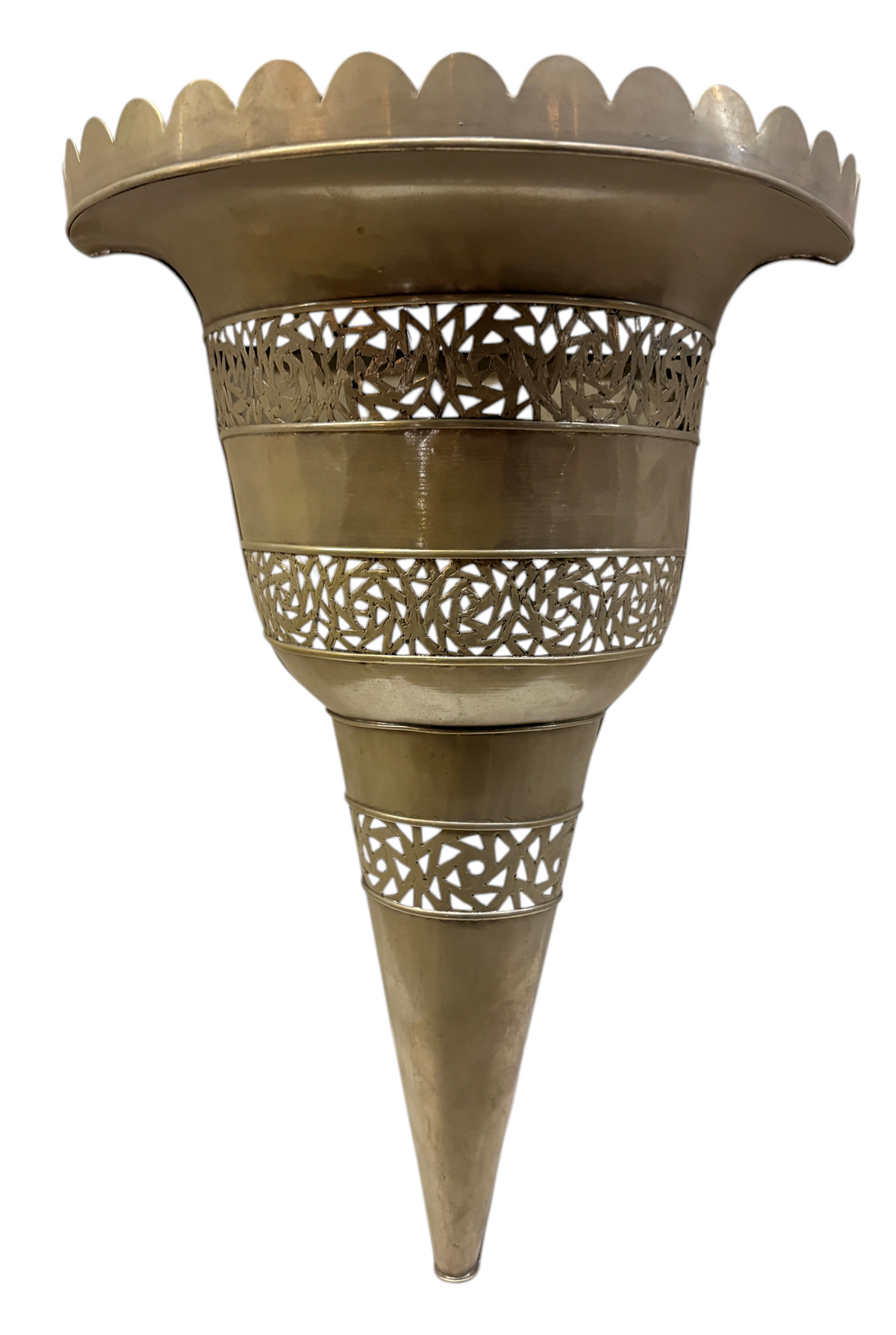 Scalloped Rim Banded Cone Sconce