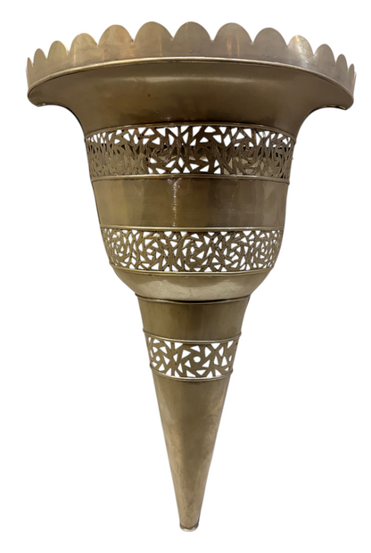Scalloped Rim Banded Cone Sconce