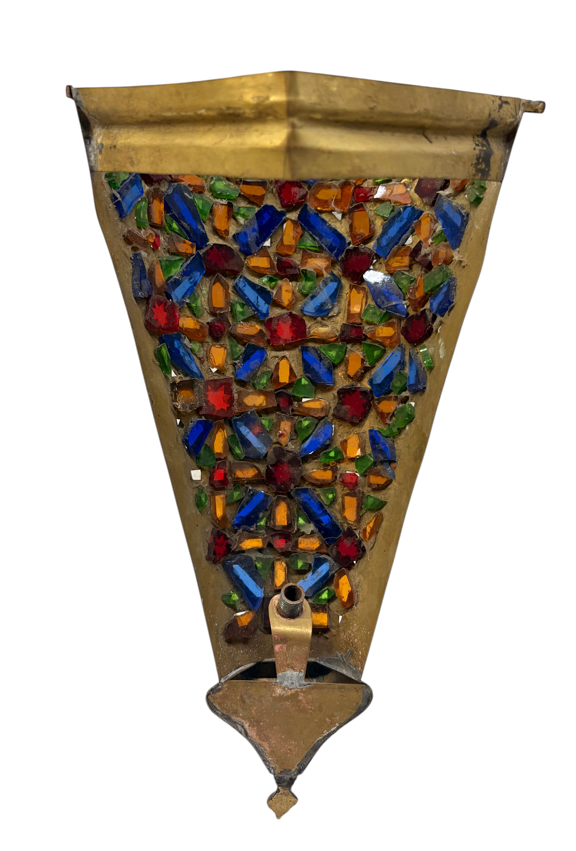 Mosaic Glass Corner Cone Sconce