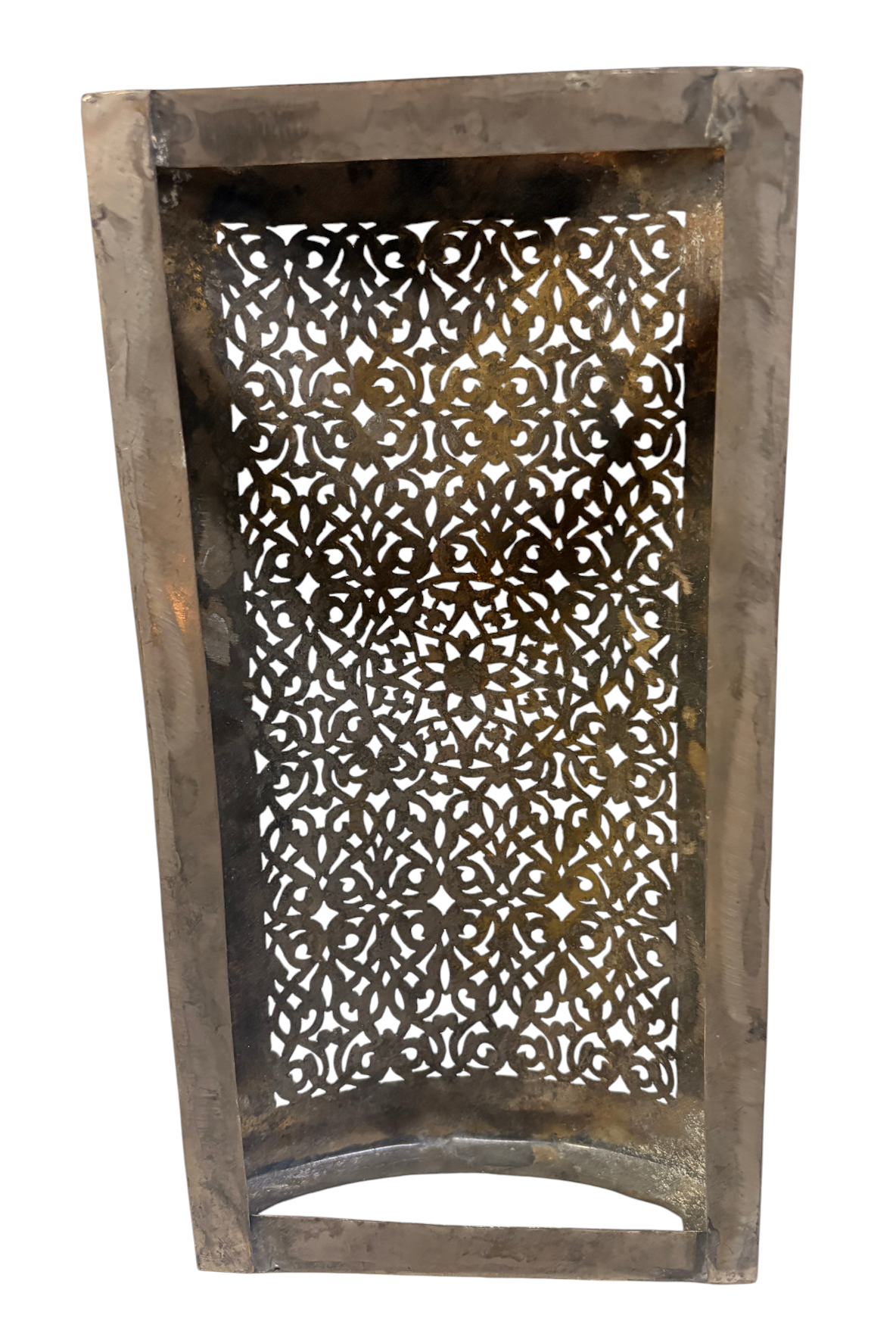 Silver-Plated Oval Lattice Sconce