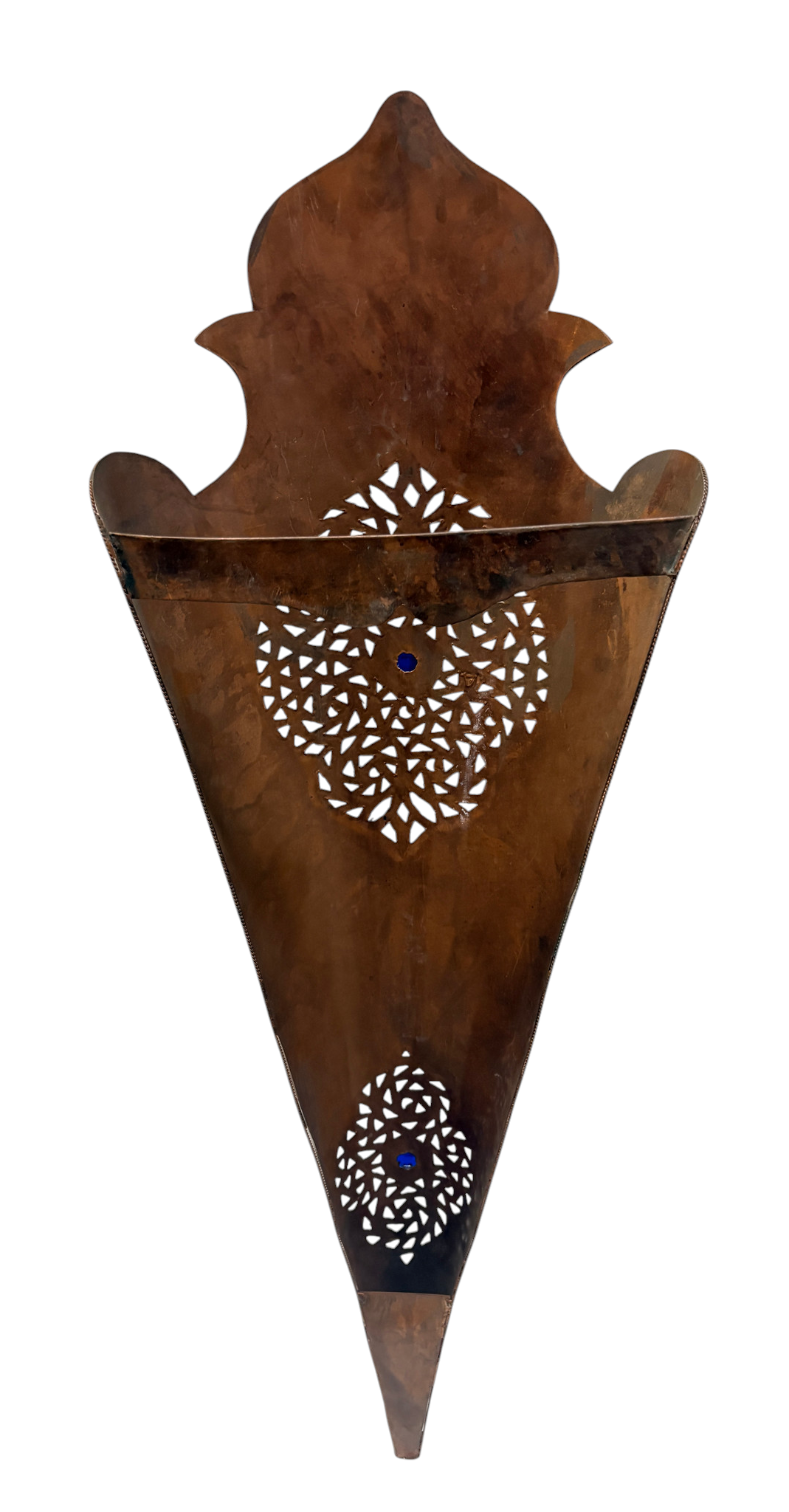 Copper Crested Cone Sconce with Medallion Accent