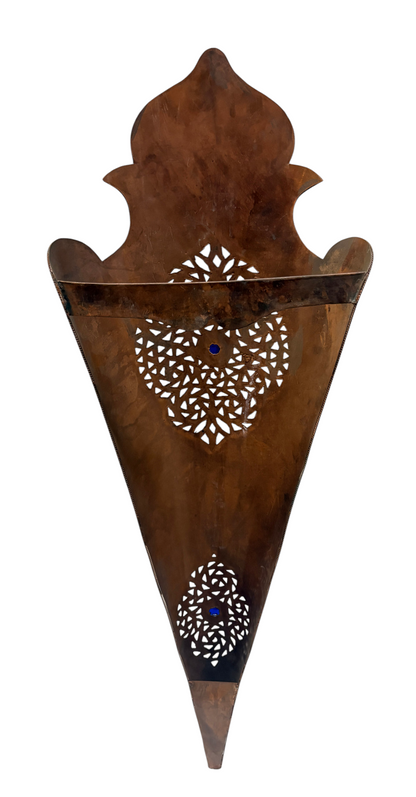 Copper Crested Cone Sconce with Medallion Accent