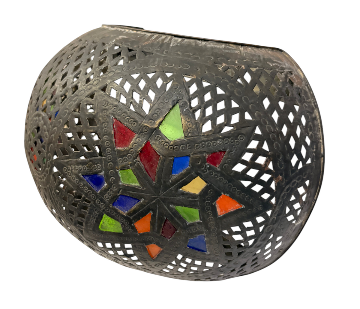 Domed Lattice Sconce with Star Medallions