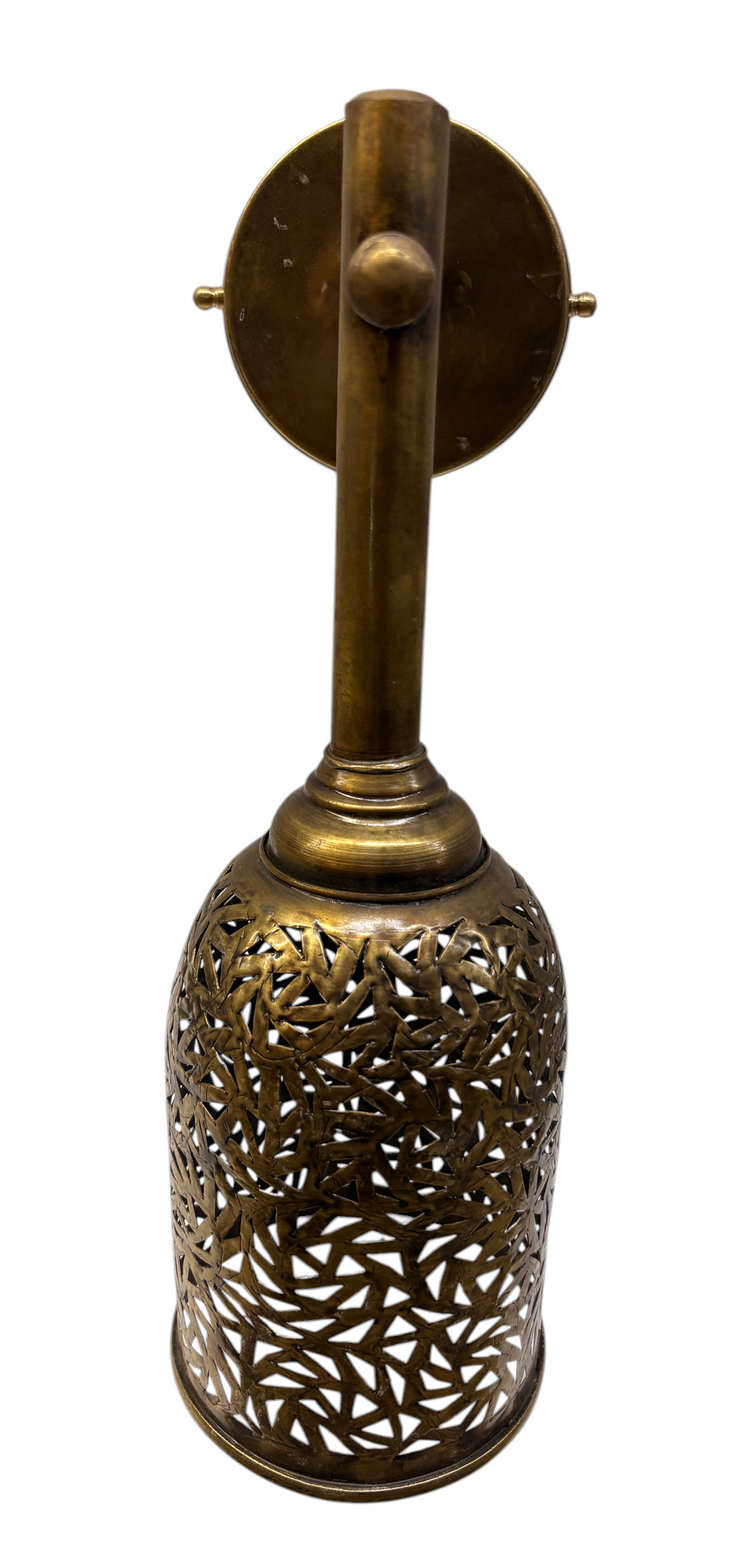 Brass Rod Pendant Sconce with Pierced Cylinder