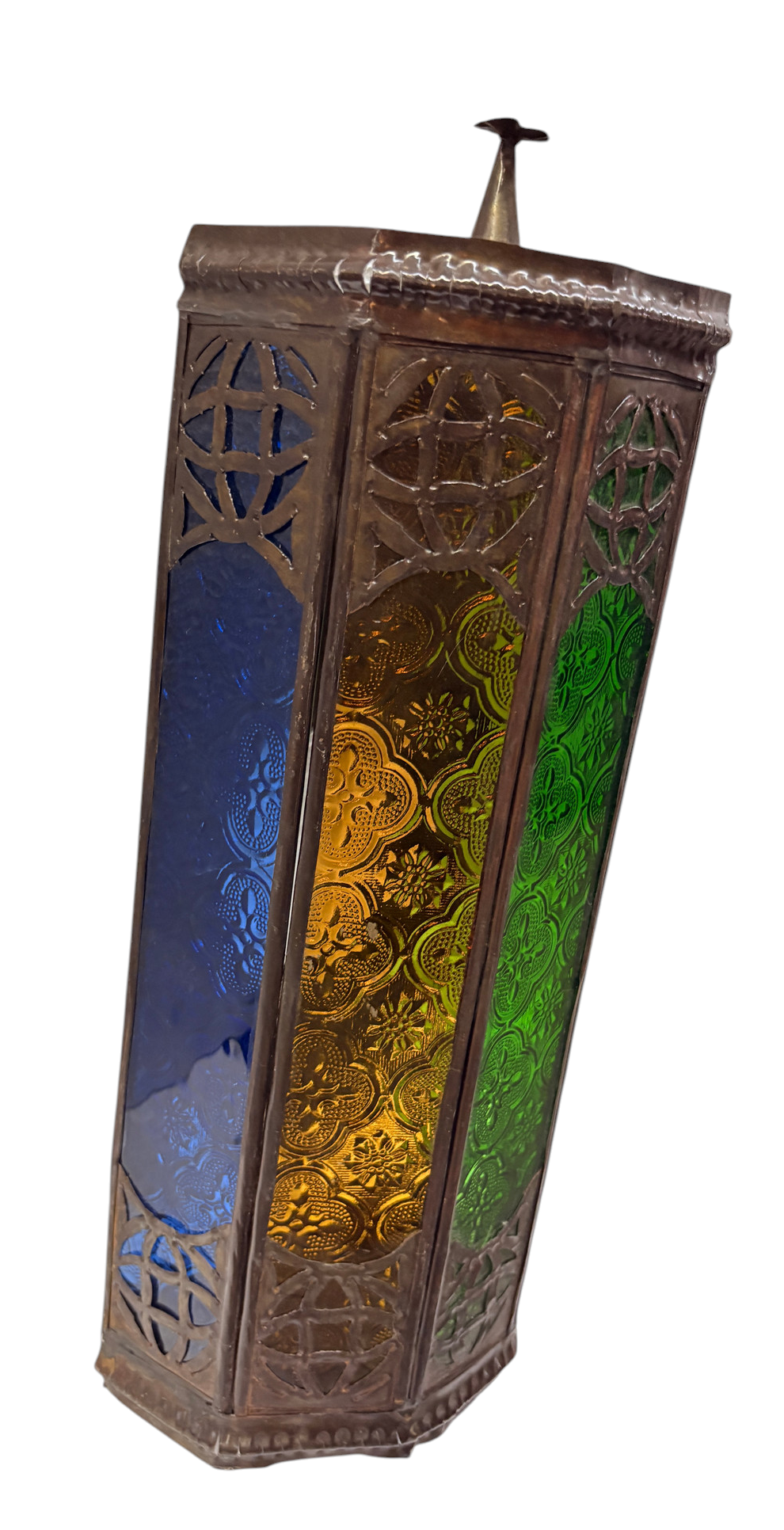 Hexagonal Column with Arched Glass Panels