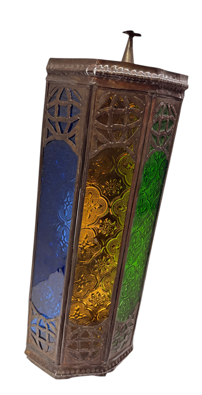 Hexagonal Column with Arched Glass Panels