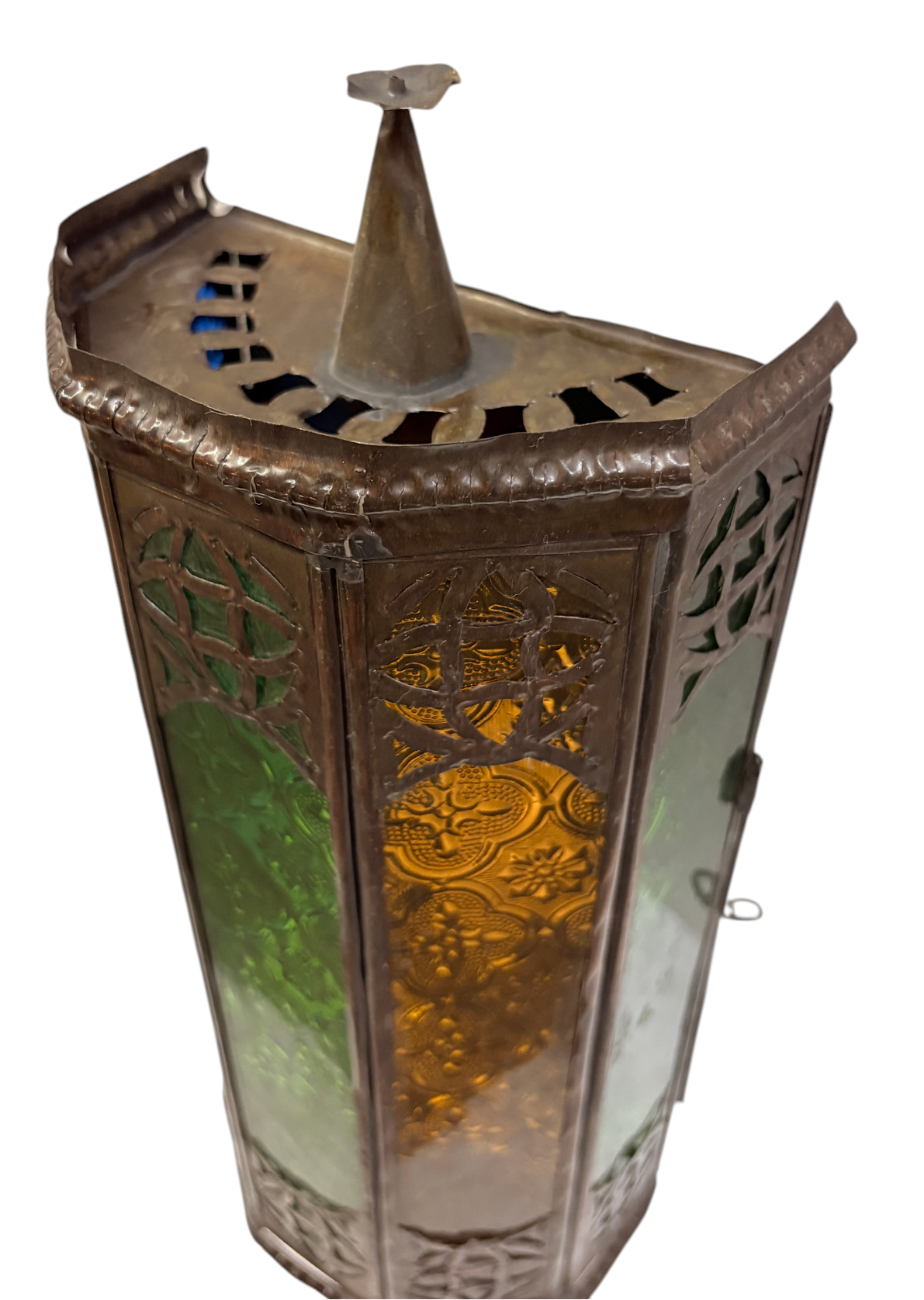 Hexagonal Column with Arched Glass Panels