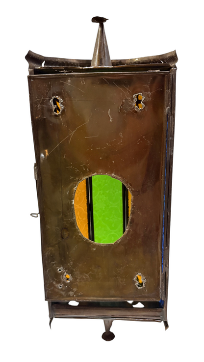 Hexagonal Column with Arched Glass Panels