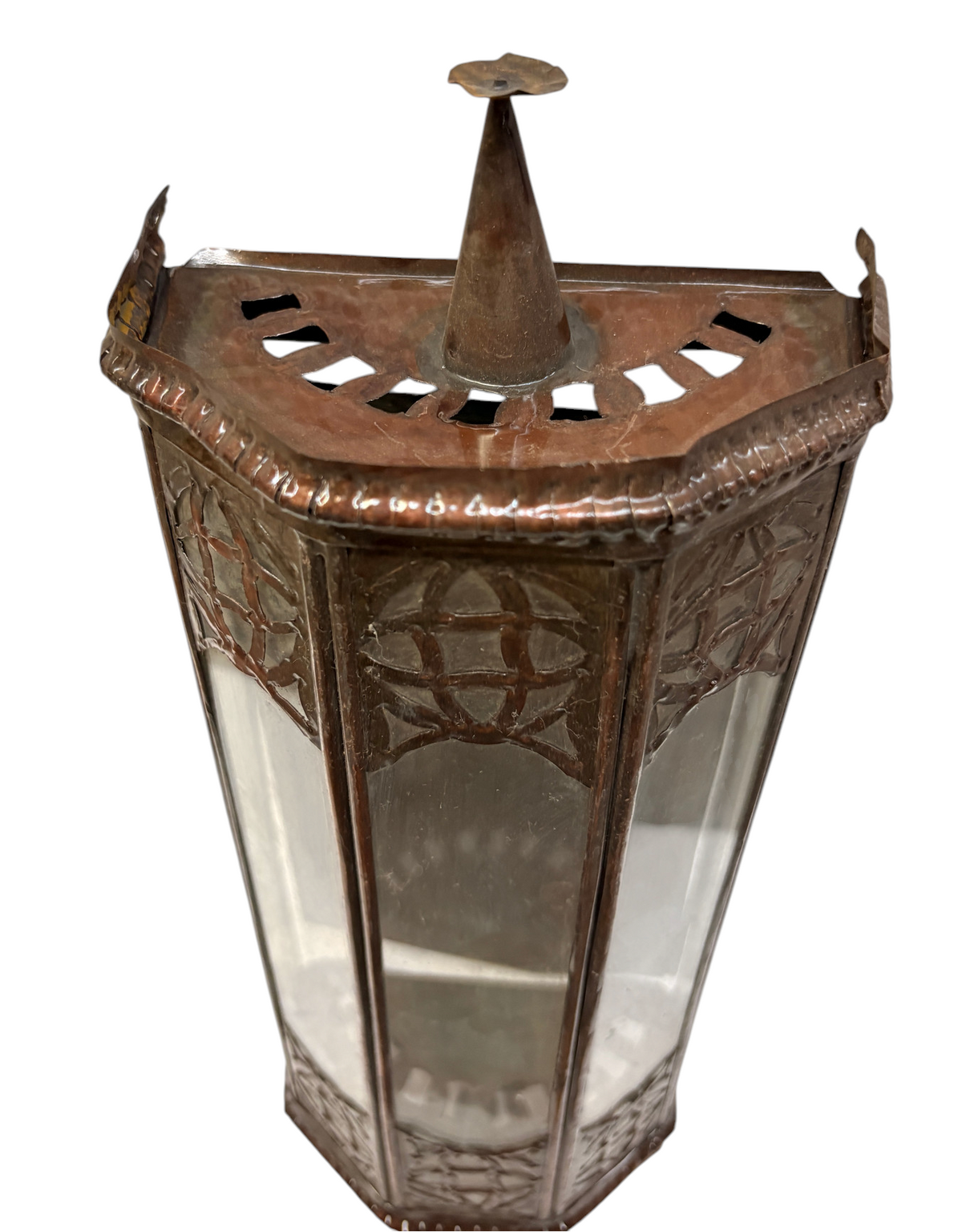 Hexagonal Column with Arched Glass Panels