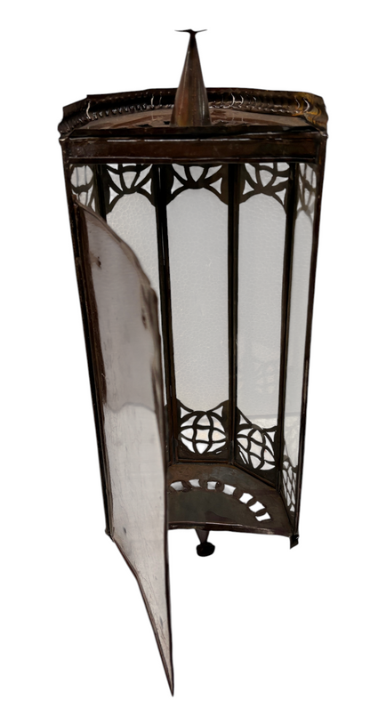 Hexagonal Column with Arched Glass Panels