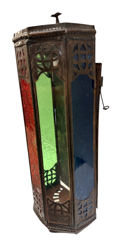 Cast Zinc Lantern Sconce with Hinged Door