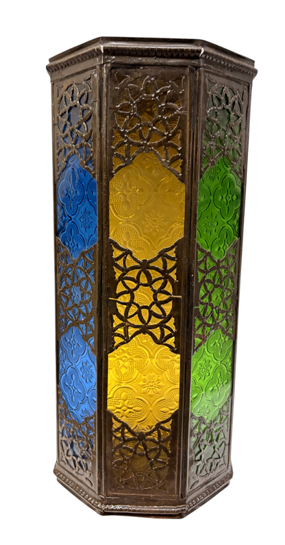 Cast Zinc Mosaic Lantern Sconce