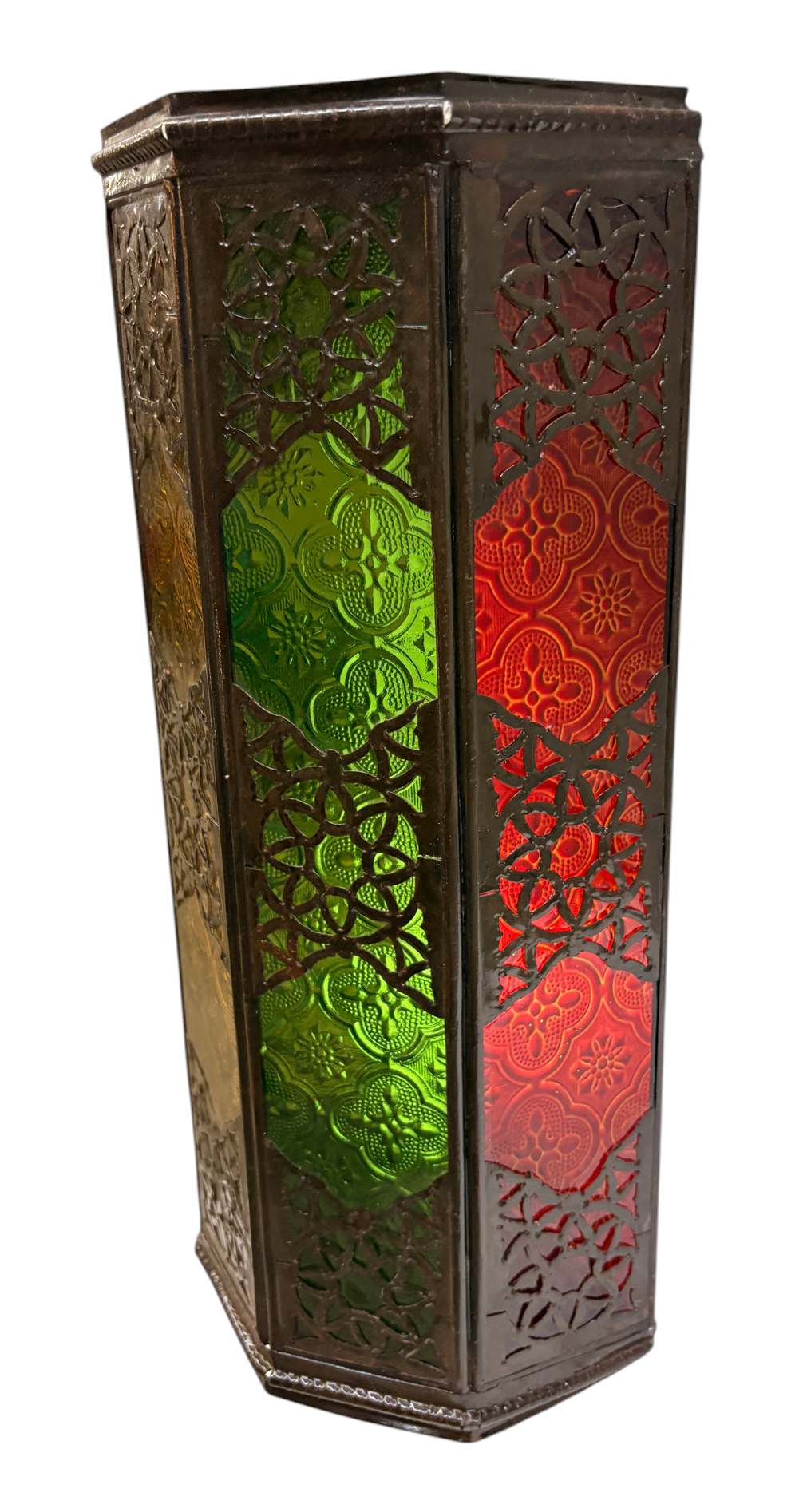 Cast Zinc Mosaic Lantern Sconce